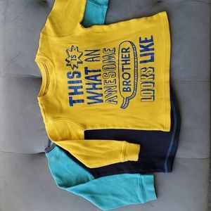 Two Waffle Weave Long Sleeve Thermal Tees Boys 3t - Great for a New Brother Gift